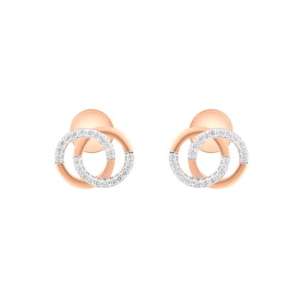 Elegant Geometric Diamond Rose Earring