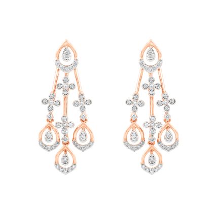 Grandeur Diamond Earrings in 14KT Rose Gold