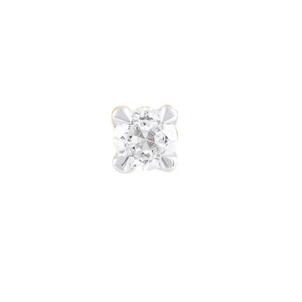 Graceful Yellow Gold Diamond Wire Nose Pin