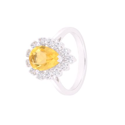 Eclectic Crown Star Yellow Gemstone Cocktail Ring
