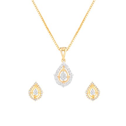 Drop Design Diamond Pendant Set