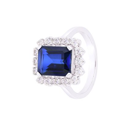 Breathtaking Crown Star Blue Gemstone Cocktail Ring