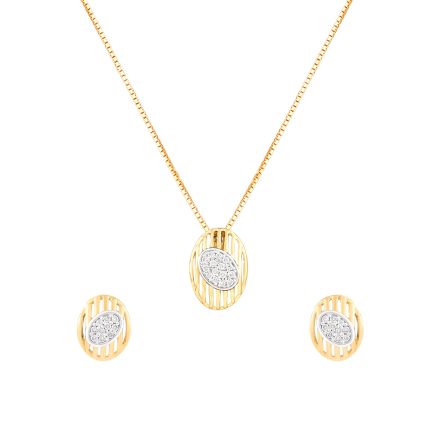 Timeless Lattice Pattern Diamond Pendant Set