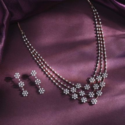 Brilliant Nakshatra Design Astra Diamond Necklace Set