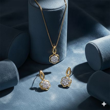 Mesmerising Casual Diamond Pendant Set