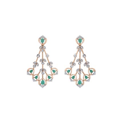 Radiant Diamond and Rose Gold Astra Earrings