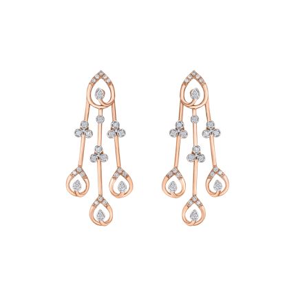 Dazzling Astra Earrings in 14KT Rose Gold