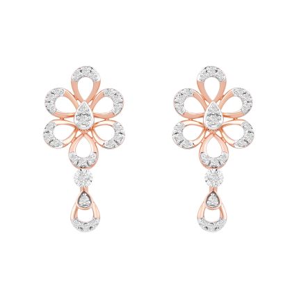 Radiant Floral Diamond Rose Earring