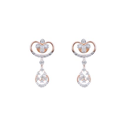 Exquisite Floral Diamond Rose Earring
