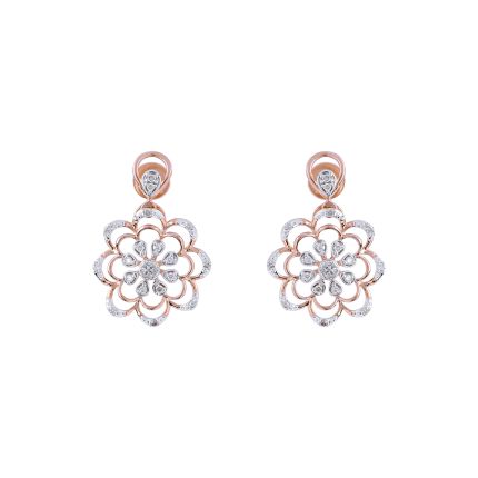 Refined Floral Diamond Rose Earring