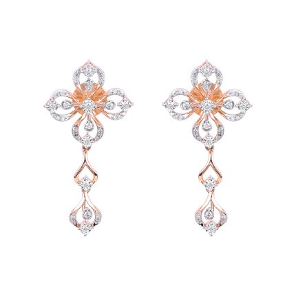Sophisticated Floral Diamond Rose Earring