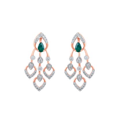 Delicate Astra Green Onyx and Diamond Danglers