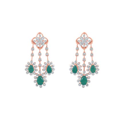 Scintillating Floral Astra Diamond Danglers