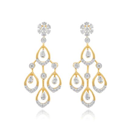 Elegance Diamond Yellow Gold Astra Earring