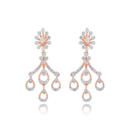 Petal Glow Rose Gold Floral Earring