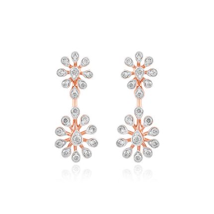 Blush Blossom Floral Diamond Earring