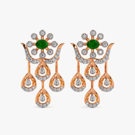 Enchanted Rose Gold Floral Diamond Earring