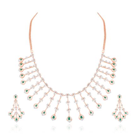 Radiant Diamond and Rose Gold Astra Jewellery Set