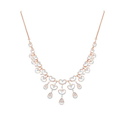 Chic Floral Diamond Rose Necklace
