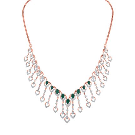 Delicate Astra Green Onyx and Diamond Necklace