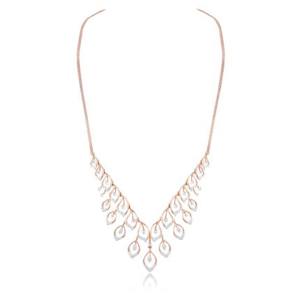 Graceful Leaf Astra Diamond Necklace