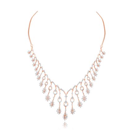 Petal Glow Rose Gold Floral Necklace