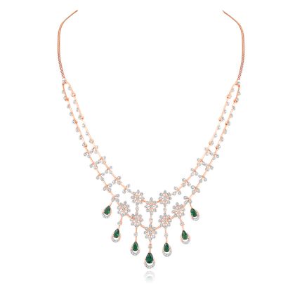 Rose Petals Shimmering Diamond Necklace