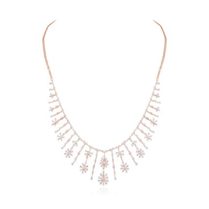 Blush Blossom Floral Diamond Necklace
