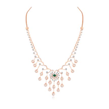 Enchanted Rose Gold Floral Diamond Necklace