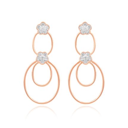 Elenagt Double-Circle Diamond Earrings