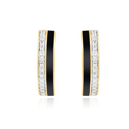 Classic Black Diamond Hoop Earring
