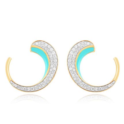 Celestial Blue Diamond Hoop Earring