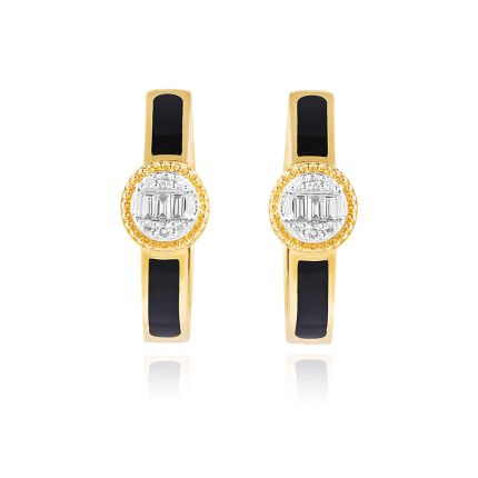 Bold Black Diamond Hoop Earring
