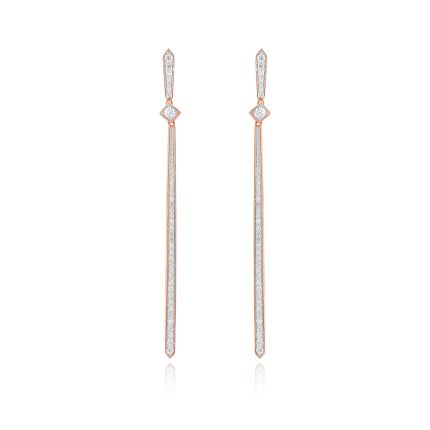 Sleek Diamond Drop Earrings