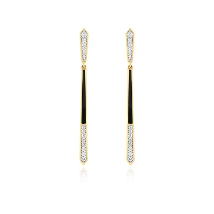 Bold Black Diamond Drop Earrings