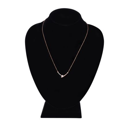 Subtle Rose Gold and Diamond Chain Necklace