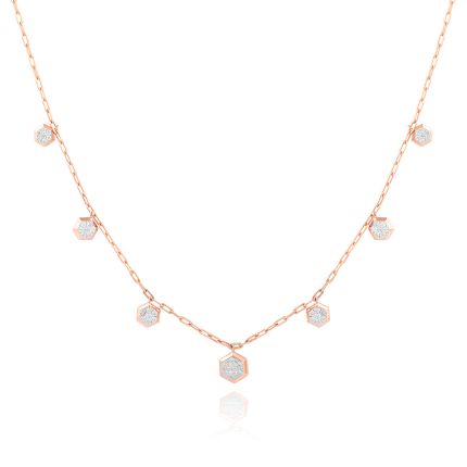 Minimalist Contemporary Rose Station Necklace