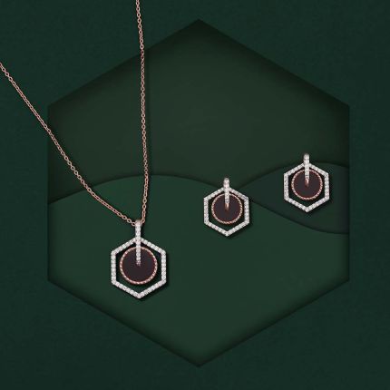 Alluring Black Onyx and Diamond Desired Necklace Set