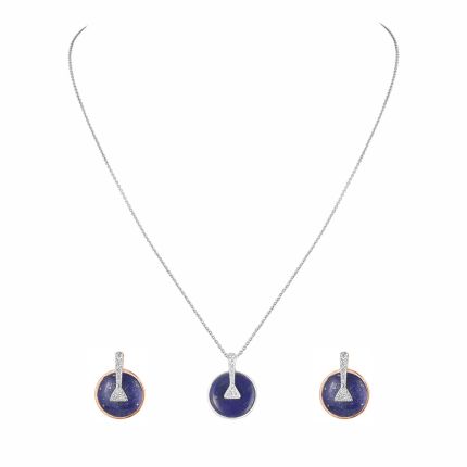 Exquisite Lapis Lazuli and Diamond Desired Necklace Set 