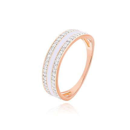 Shimmering Enameled Diamond Ring