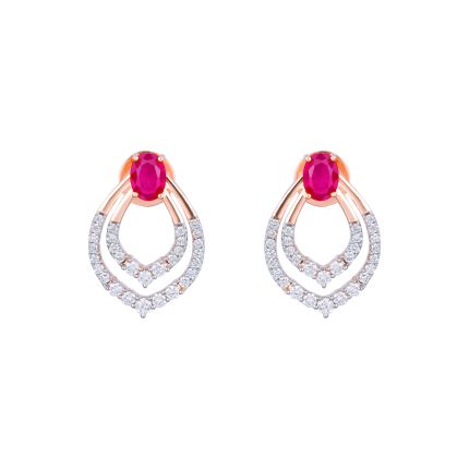 Minimal Leaf Diamond Yellow Earring