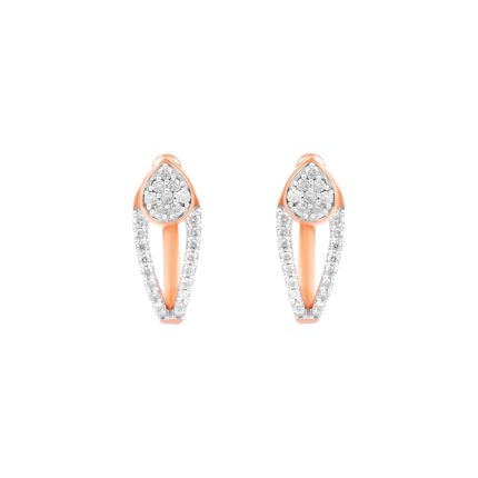 Refined Drop Diamond Rose Earring
