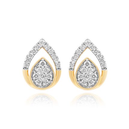 Ecletic Yellow Gold and Diamond Earrings