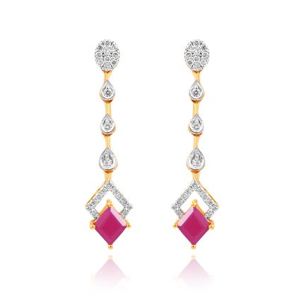 Red Romance Diamond Drop Earrings 