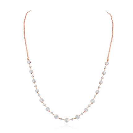 Aesthetic Cluster Diamond Rose Necklace