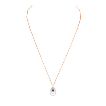 Chic Drop Diamond Rose Necklace