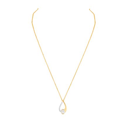 Refined Leaf Design Diamond Necklace