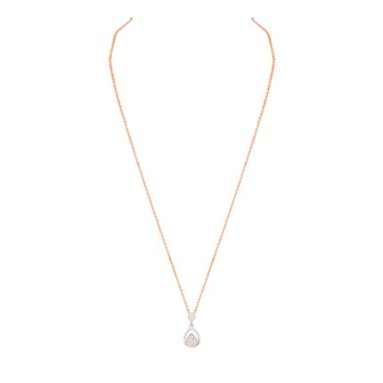 Sophisticated Drop Diamond Rose Necklace