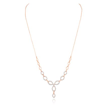 Chainlink Design Diamond and Rose Gold Necklace