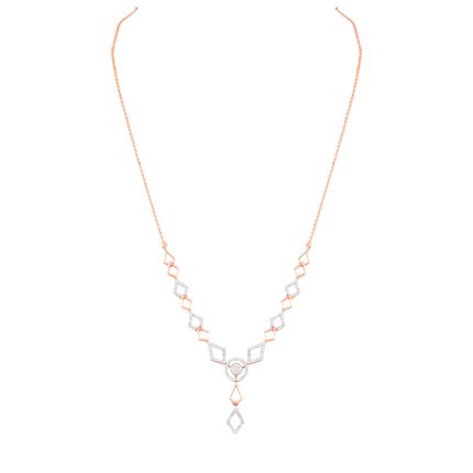 Glamorous Rose Gold and Diamond Necklace